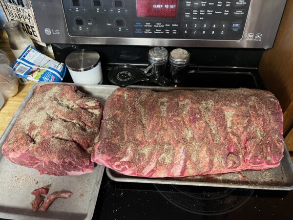 The prime rib fresh off the smoker.