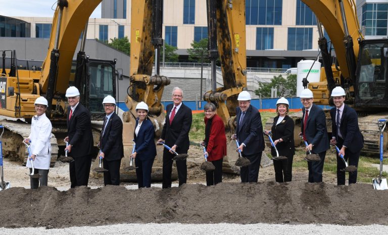 U.S. Sen. Jerry Moran, Gov. Laura Kelly and Congresswoman Sharice Davids were among those who helped with the groundbreaking. (Courtesy photo.)