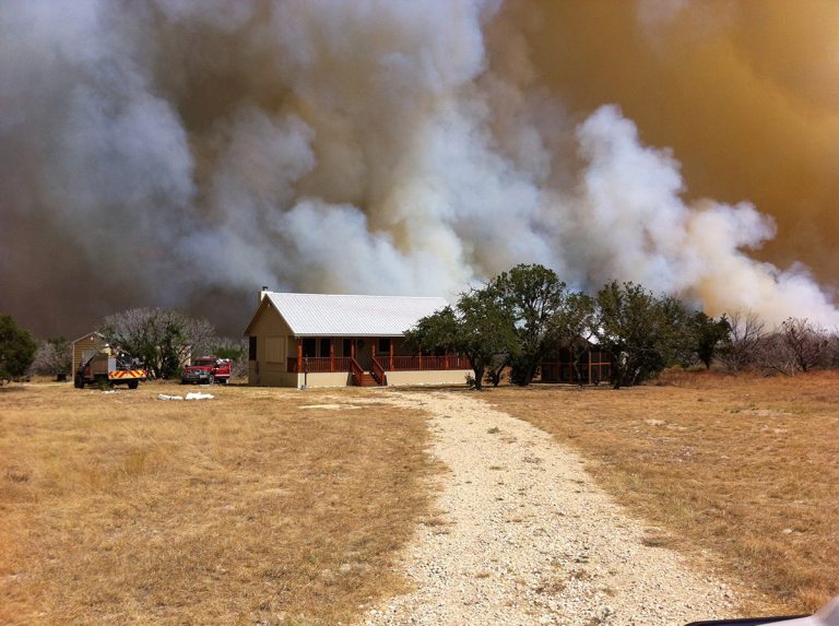 Texas A&M Forest Service and local fire departments respond to a wildfire in Central Texas. (Texas A&M Forest Service)