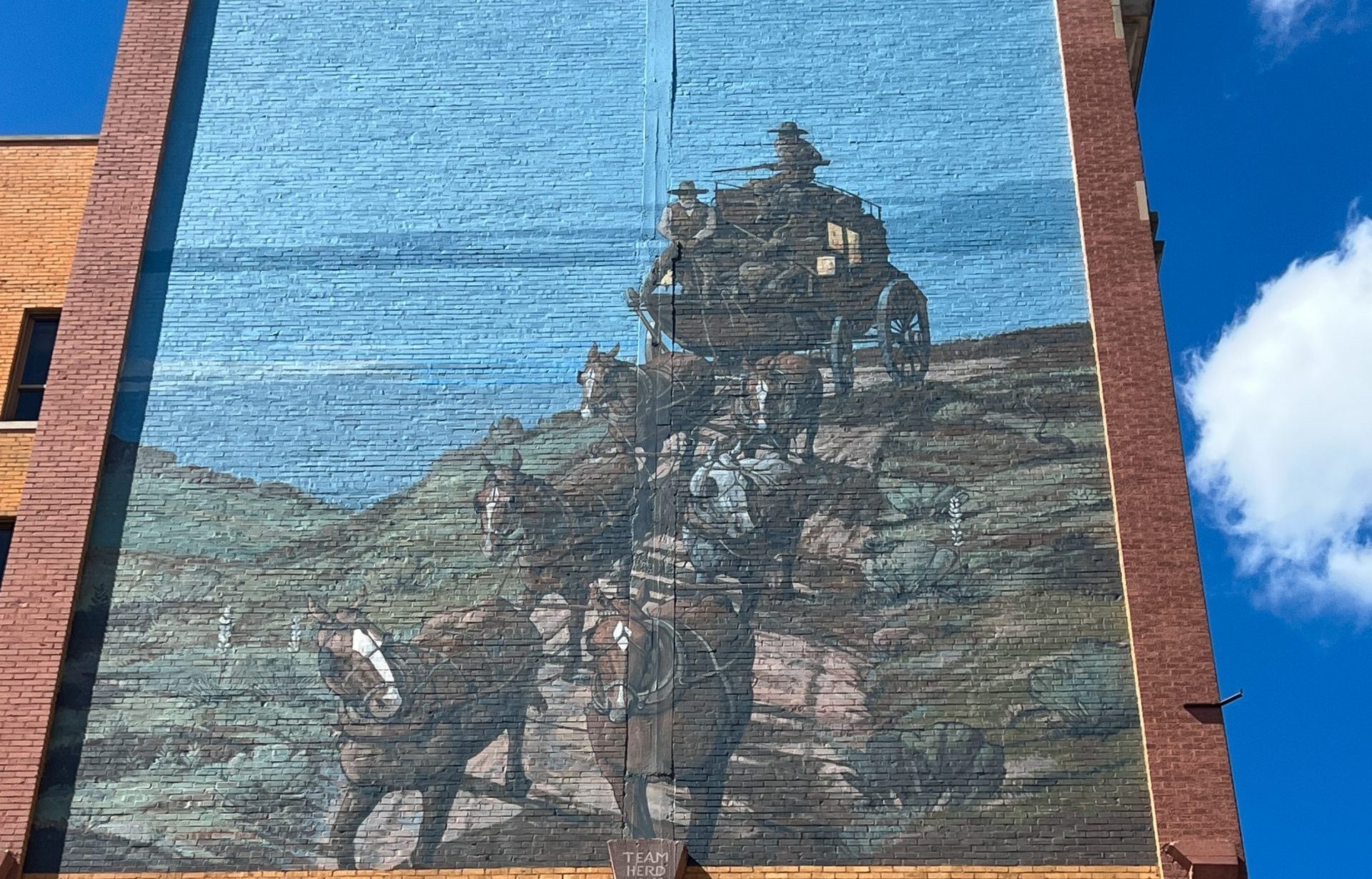 Stan Herd's mural in downtown Dodge City. (Journal photo by Kylene Scott.)