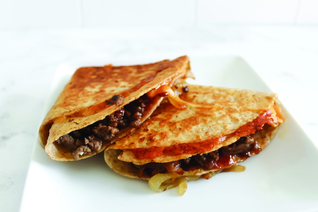 Barbecue Cheeseburger Folded Quesadillas (Family Features)