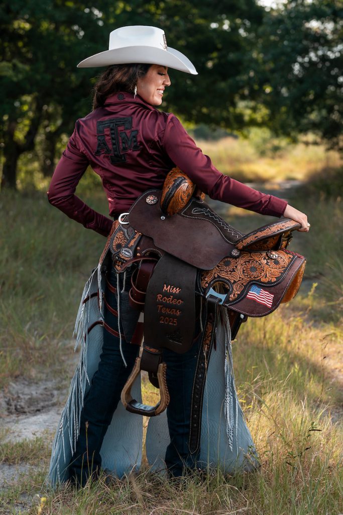 Reanna Santos ’22 ’25 will represent Texas at the Miss Rodeo America Pageant during the National Finals Rodeo in December. (Michael Miller/Texas A&M AgriLife)