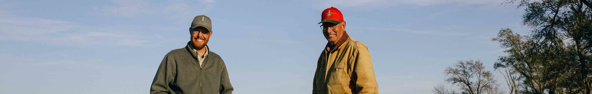 Jeremy Kootz (left) and Charlie Kootz incorporate cover crops to boost soil health and feed livestock on their central Kansas farm. (K-State Research and Extension)