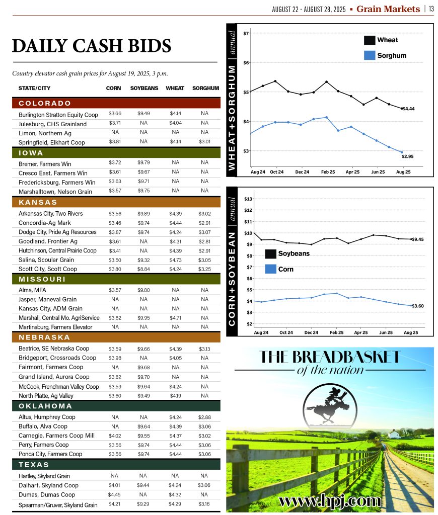 Daily Cash Bids Aug. 19th
