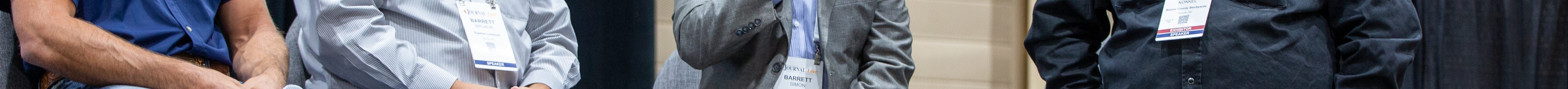 Cattle marketing panel at Day 2 of HPJ Live, Wichita, Kansas, Aug. 7. Panel included from left, Skyler Moore, Barrett Broadie, Barrett Simon and Layne Konkel. (Journal photo by Kylene Scott.)