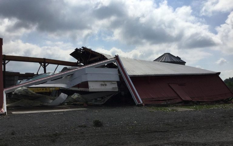 Barn storm damage aftermath. (Courtesy: National Weather Service)
