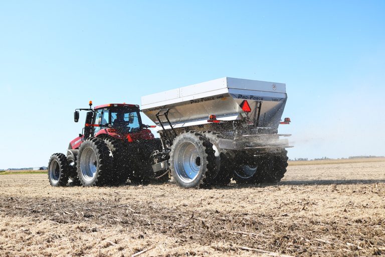 Unverferth Pro Force Dry Force fertilizer spreader. (Courtesy photo.)