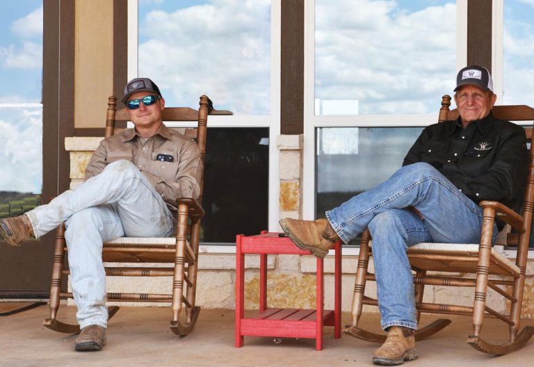 From left, Stephen and Jim West, co-owners of Sunrise W Land and Cattle Company in McCulloch County, Texas. (USDA Natural Resources Conservation Service)