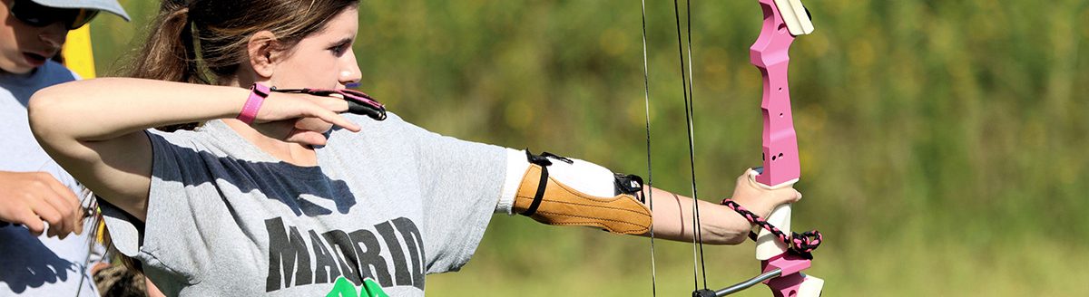 Morgan Christensen, 4-H SESS ambassador, competes in archery during the 2025 State 4-H Shooting Sports Match. (Photo courtesy of Michael Kloth)
