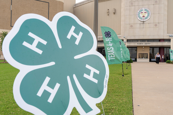 Signs outside Reed Arena for the Texas 4-H Roundup on Thursday, Jun 05, 2025, in College Station, Texas. (Michael Miller/Texas A&M AgriLife)