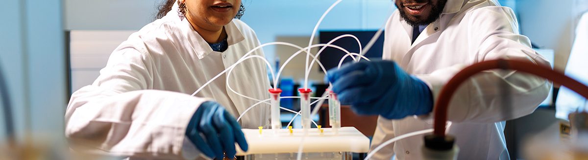 Waste water research in Dr. Kiranmayi Mangalgiri lab in the Noble Research Center at Oklahoma State University in Stillwater on Wednesday, Oct. 8, 2025. (Photo by Mitchell Alcala/OSU Agriculture)