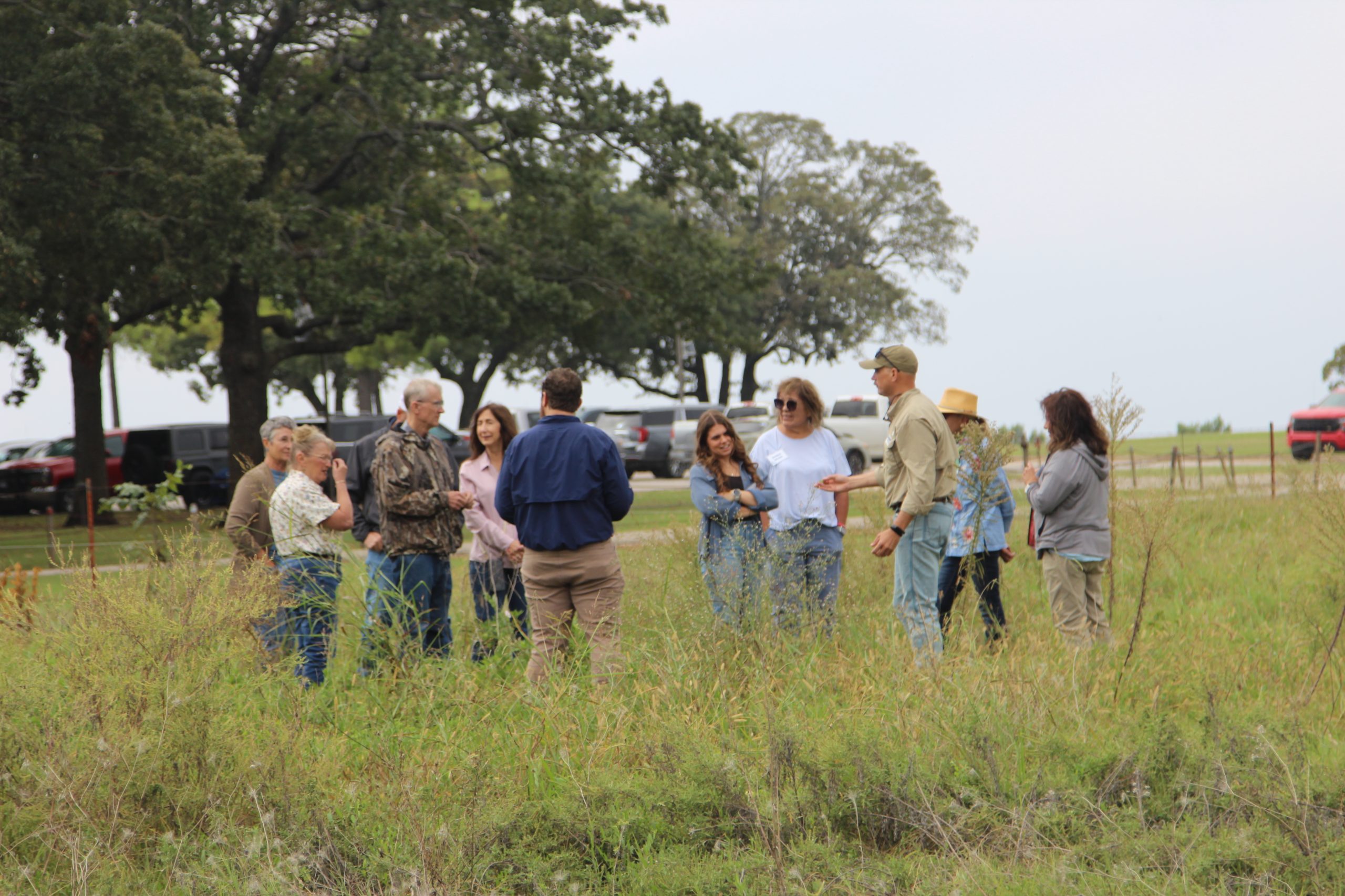 Participants learn about what makes a diverse pasture during a class at the Noble Research Institute. (Journal photo by Dave Bergmeier.)