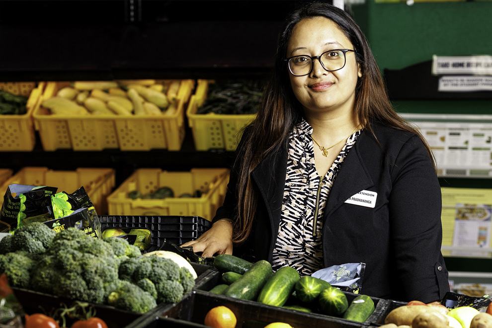 Nila Pradhananga is ready to share her nutrition expertise in her new role as a state specialist for food and nutrition security for Oklahoma State University Extension. (Photo by Mitchell Alcala, OSU Agriculture)