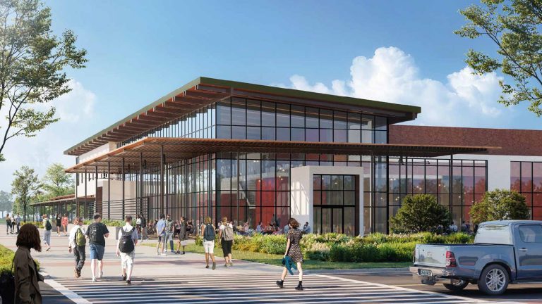 The new Meat Science and Technology Center will bring state-of-the-art facilities to advance research, teaching and extension programs for industry and producers. (Kirksey Architecture, Potter Lawson)