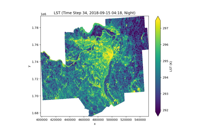 MU Extension researchers are using NASA data to map land surface temperatures. This will help transportation planners in the St. Louis area identify areas where green infrastructure could reduce extreme heat. (MU Extension)