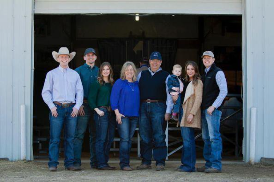 Several generations of Jensens pose outside an outbuilding at Jensen Ranch in Courtland, Kansas. (Courtesy photo.)