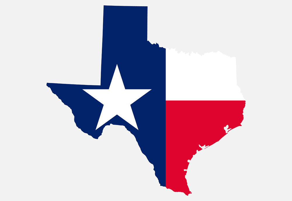 Texas map shape. (Adobe Stock │ #536691836- koblizeek)