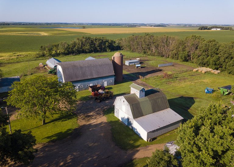 Aerial view of property released farm buildings in South Dakota. (Adobe Stock │ #280402999 - Wollwerth Imagery)