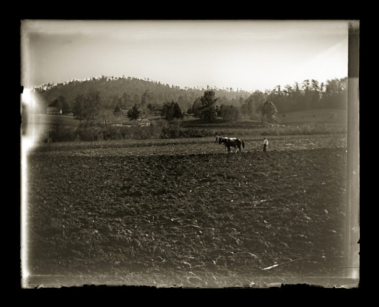 Black and White portrait of a farmer plowing a field using a team of horses. Circa 1890. (iStock │ #1457422276 - bauhaus1000)