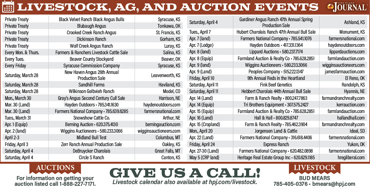 Auction Calendar - High Plains Journal