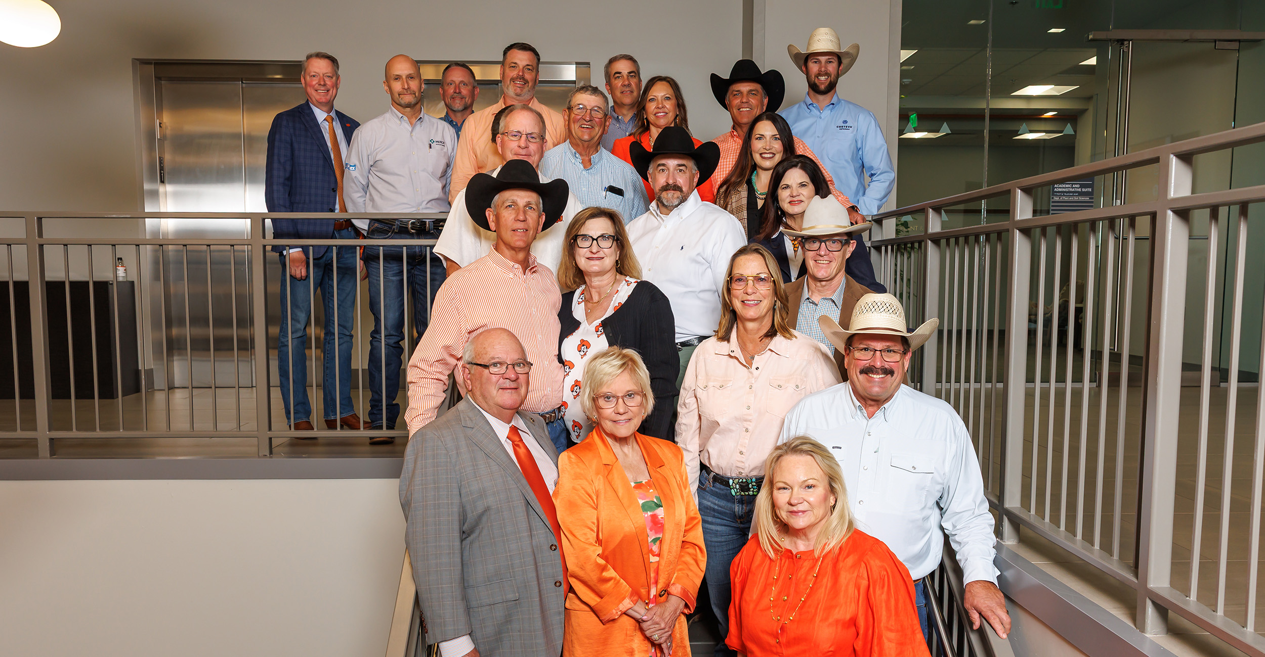 The founding members of Oklahoma State University’s Beef Center of Excellence Advisory Board met on campus for an interactive day of learning, meeting faculty and students, and planning for the future of the center. (Photo by Mitchell Alcala, OSU Agriculture)