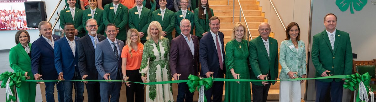 Leadership from across The Texas A&M University System joined representatives from Texas A&M AgriLife Extension Service and Texas 4-H to officially open the new Texas 4-H program headquarters. (Michael Miller/Texas A&M AgriLife)