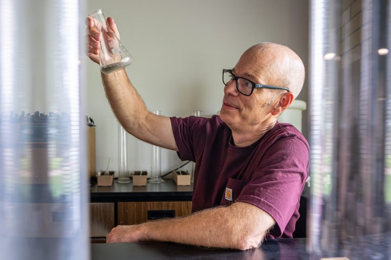 Jake Mowrer, Ph.D., is the new director of the Texas A&M AgriLife Extension Service Soil, Water and Forage Testing Laboratory in College Station. (Hannah Harrison/Texas A&M AgriLife)