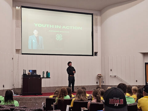Keynote presenter Antonio Becker is the 2026 National 4-H Youth in Action Award Winner. He shared his leadership and mental health advocacy journey. (Minnesota 4-H)