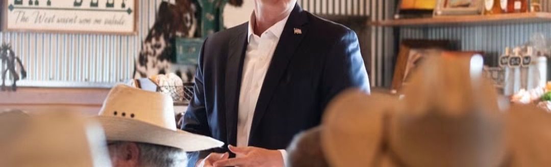Gov. Kevin Stitt was recently at the Beaver County Stockyards. (Journal photo by Bettye Lovelace.)