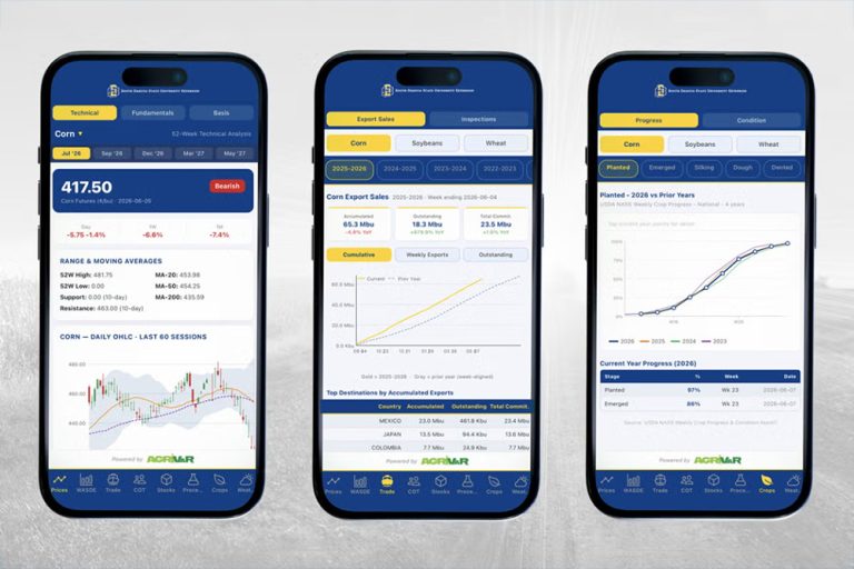 Grain Report Mobile App (Credit: Matthew Elliott, SDSU Extension)