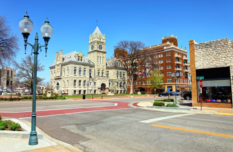Manhattan is a city in northeastern Kansas in the United States at the junction of the Kansas River and Big Blue River. (iStock-#1125701348 │ Denis Tangney Jr)