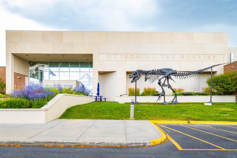 The exterior of the Museum of the Rockies in Bozeman, Montana, a landmark for science and culture. (iStock-#2233559836 │ GummyBone)