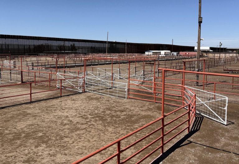 Image of the empty lots at Santa Teresa, New Mexico. The location is one of five border ports for livestock to come in to the US from Mexico. Its closure due to the threat of New World Screwworm has affected jobs there. Photo taken May 2026. (UADA photo by James Mitchell)