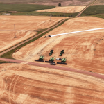 Harvesting Huge Fields During North Dakota Wheat Harvest