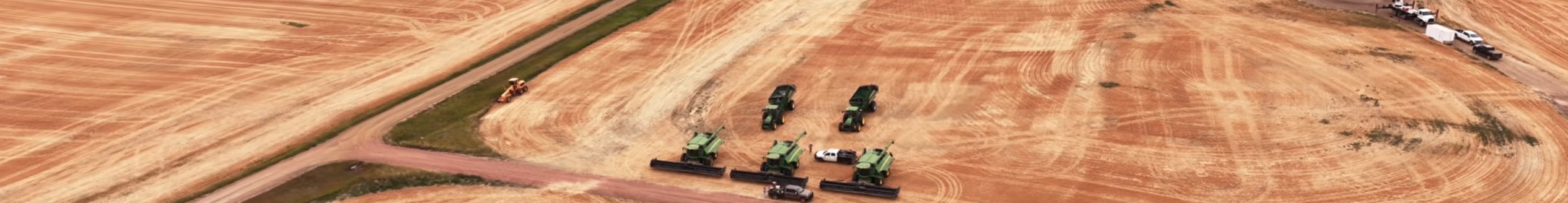 Harvesting Huge Fields During North Dakota Wheat Harvest
