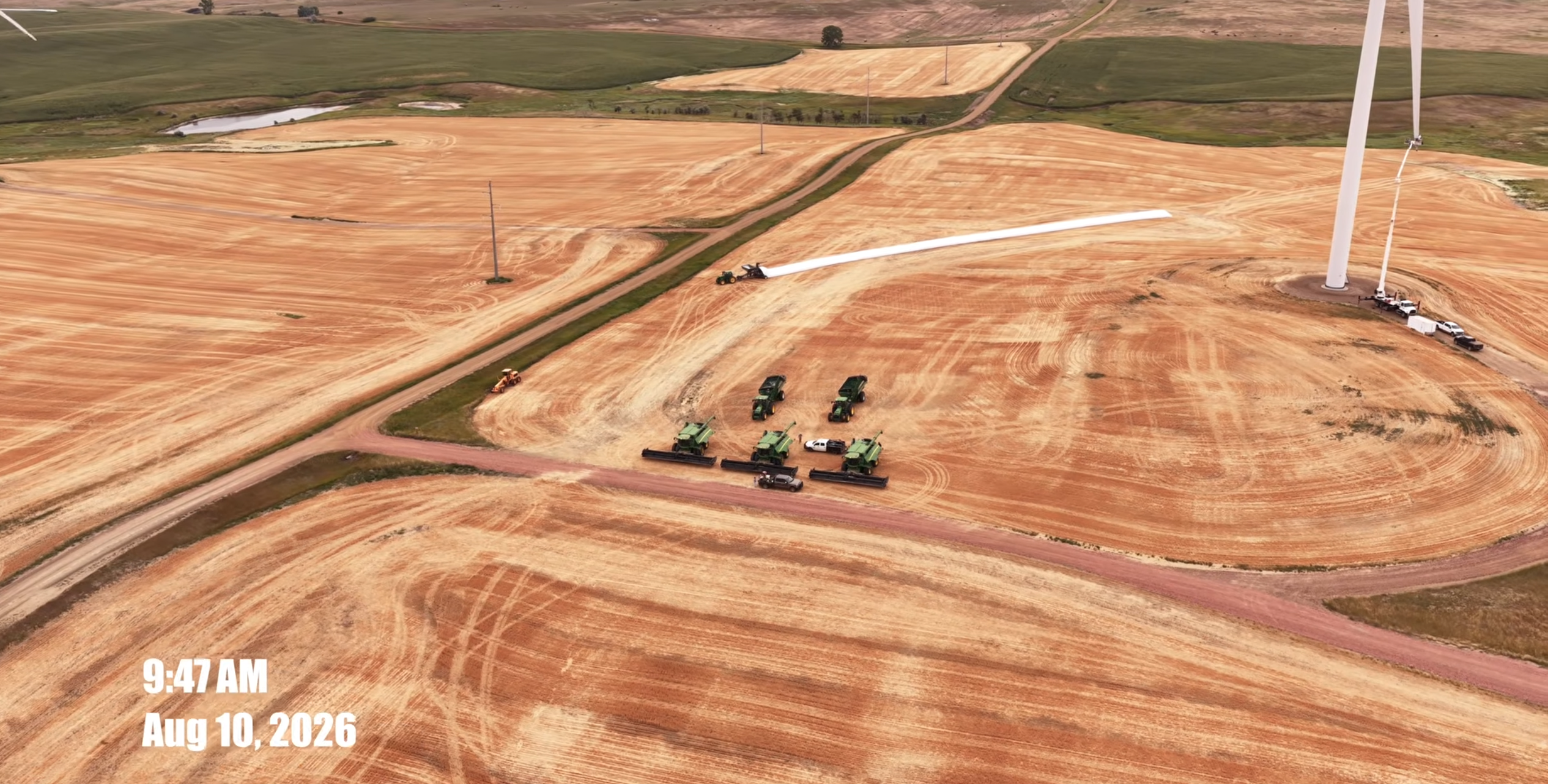 Harvesting Huge Fields During North Dakota Wheat Harvest