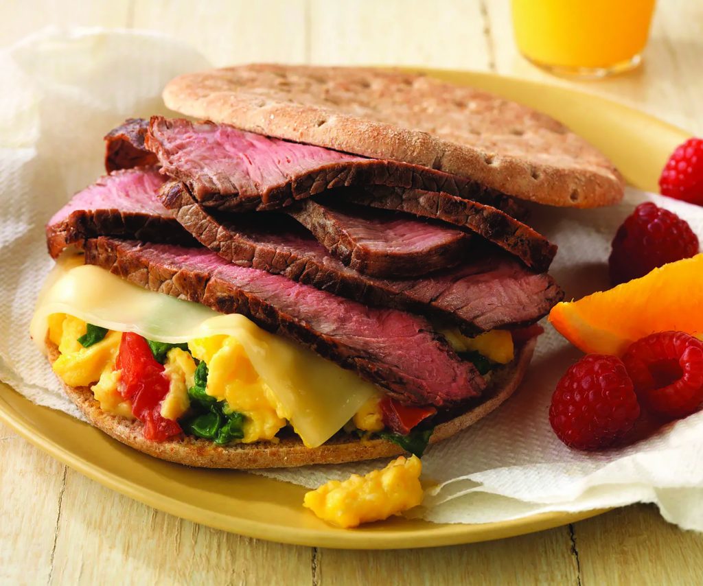 Beef and Spinach Breakfast Sandwich (Courtesy of Beef Loving Texans)