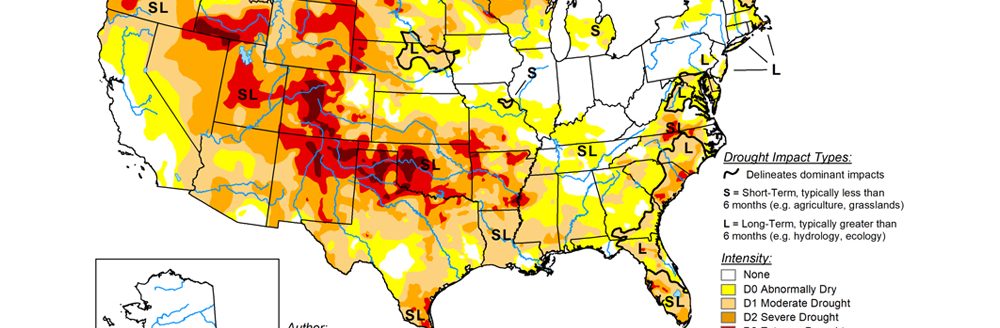 The U.S. Drought Monitor is jointly produced by the National Drought Mitigation Center at the University of Nebraska-Lincoln, the U.S. Department of Agriculture and the National Oceanic Atmospheric Administration. (Map courtesy of NDMC.)