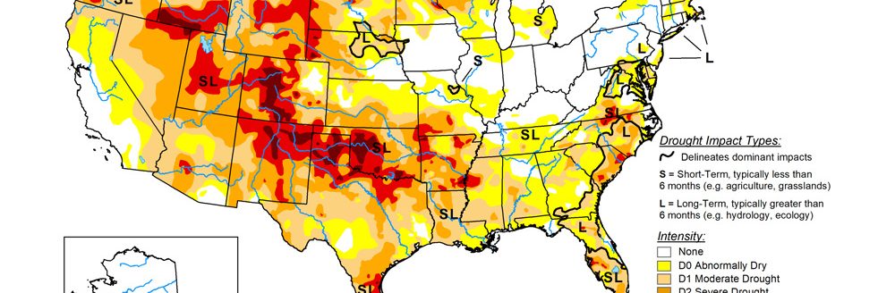 The U.S. Drought Monitor is jointly produced by the National Drought Mitigation Center at the University of Nebraska-Lincoln, the U.S. Department of Agriculture and the National Oceanic Atmospheric Administration. (Map courtesy of NDMC.)